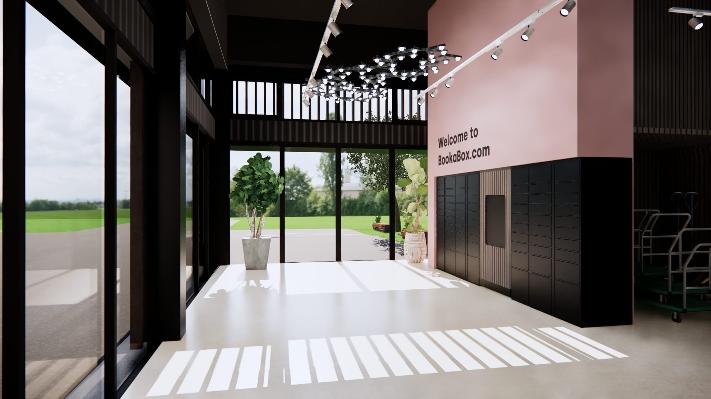 Lobby mit Paketsystem in Selfstorage Halle