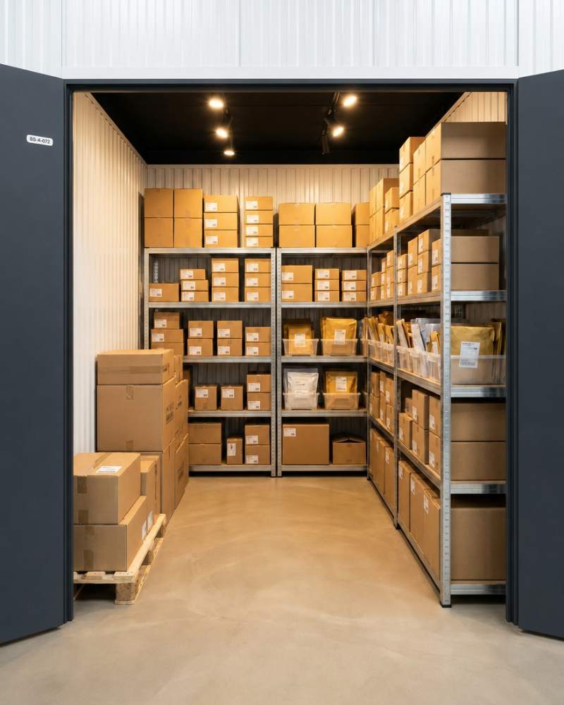 Eine BookaBox-Box, gepackt für E-Commerce